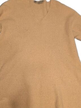 Rafaella 1X Peach V-Neck Angora Blend Sweater Soft Knit Rabbit Hair Womens